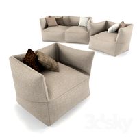 Frameless sofa and armchair