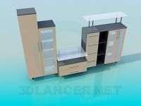 3D Model Cabinet in the living room