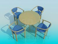3D Model Table with chairs