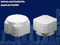 GreebleCity: Modular Tower Round to Square Connector by Fisk400