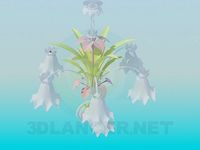 3D Model Delicate chandelier with flower and sconce