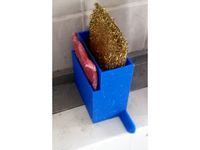 Scrub pad & sponge holder with drain to sink by cypher0