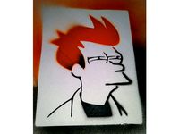 Fry Futurama Stencil by DevonTheDude