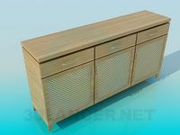 3D Model Three-door Cabinet
