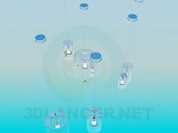 3D Model Kit glass cylindrical luminaire