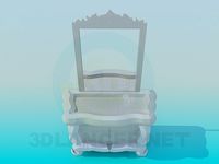 3D Model The mirror and stand in the hallway