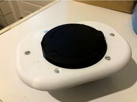 Type 2 EV socket wall mount + cover by henkgroenewold