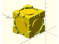Companion Cube (OpenSCAD) by kdtop3