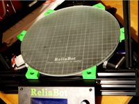 Delta / Kossel 240mm heated bed + glass holder (NO CLIPS!) by enry68