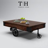 TRIBECCA HOME Myra Vintage Rustic Cocktail Table