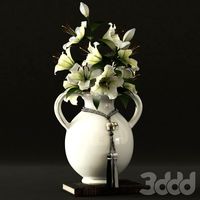 Pottery Barn / Braided Black Elephant VaseTassel