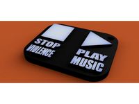 Stop violence, Play music Keychain! by DanielEcheverria1