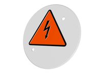 Ceiling Box Outlet Cover | w/ Electrical Hazard Symbol by Ossy