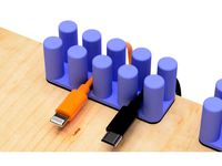 USB cable holder (Cylinder type) by EIJIRO