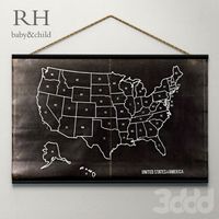 RH/ USA CHALKBOARD MAP