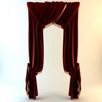 Elegant Red Curtains3d model