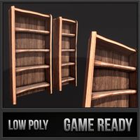 Rustic Wooden Shelf 013d model
