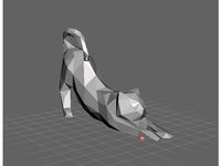 Low Poly stretching cat by Blacklocker