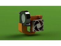 Creality CR-10 e3v6 hotend adapter mount w/ blower fan by wownon0