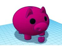 piggy bank with removable tail (print at 150% scale) by a_dutch_thingiverse_user