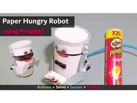 Paper Hungry Robot | Arduino Project | Servo Sensor Pringles project tutorial example by EunchanPark