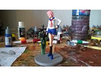 Haru from soulworker 5 poses , medium and low poly by Gigui