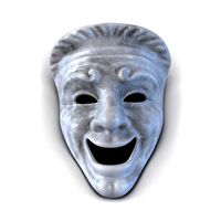 Theatre Comedy Mask White Marble