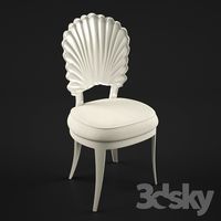 White Lacquer Shell Back chair.