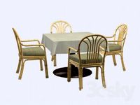 bamboo chairs and table
