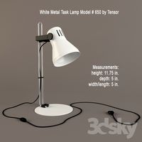 White Metal Task Lamp