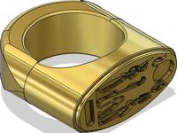 Finger Ring depicting King Akhenaten and Queen Nefertiti as Shu and Tefnut by iodanem