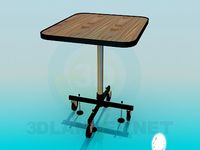 3D Model Table on four wheels