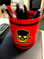 Pen Holder Skull & Crossbones MMU by muddymaker