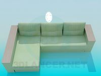 3D Model Rectangular Sofa
