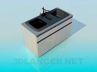 3D Model Double kitchen sink