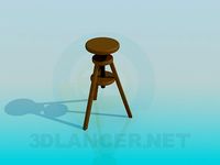 3D Model Tall wooden stool
