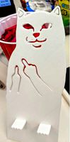 Cat Flipping Off Phone Stand by djinnsour