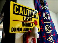 Laser Warning Sign - Multicolor by cliftondfarr