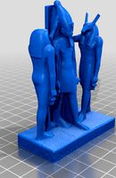 Statue of Ramses III with Horus and Seth by thebuyer2016