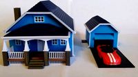 HO Scale Bungalow remix for printing in different colors by Jacquesn