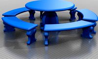 Mesa de cemento con banquitos by Sofia-Li
