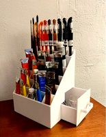 Paint tube holder with pen and brush holders by Srblc