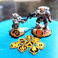 Warhammer 40k Kill Team Specialist Token Base Icons Magnetic by 3DPrintingWithSam