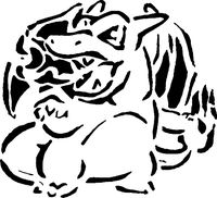 Chibi Charizard stencil by Longquang