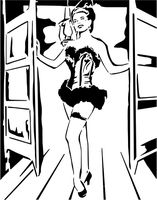 Saloon Girl stencil by Longquang
