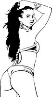 Swimsuit girl stencil by Longquang
