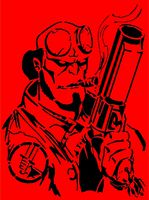 Hell Boy stencil 2 by Longquang