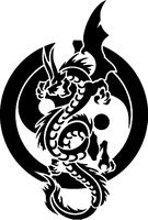 Yin Yang Dragon stencil by Longquang