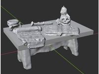 Wizard's Room Desk Table Book Skull Sorcerer D&D Terrain Miniature by darkgref
