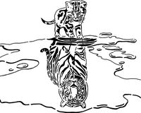 Cat reflection stencil by Longquang